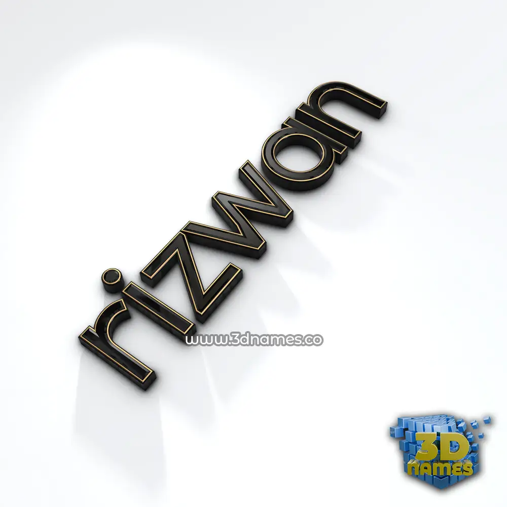 rizwan in Black'n'White style - 3D name wallpaper