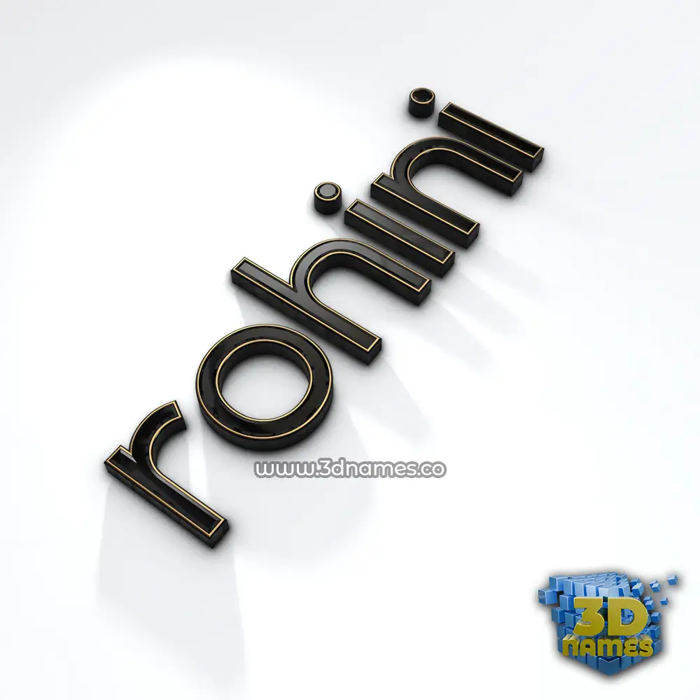 rohini in Black'n'White style - 3D name wallpaper