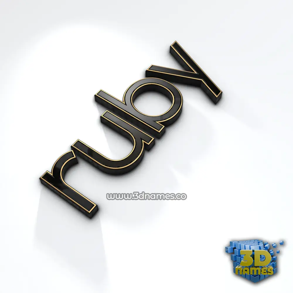 ruby in Black'n'White style - 3D name wallpaper