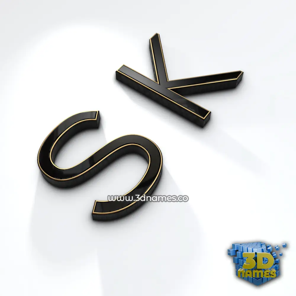 s k in Black'n'White style - 3D name wallpaper