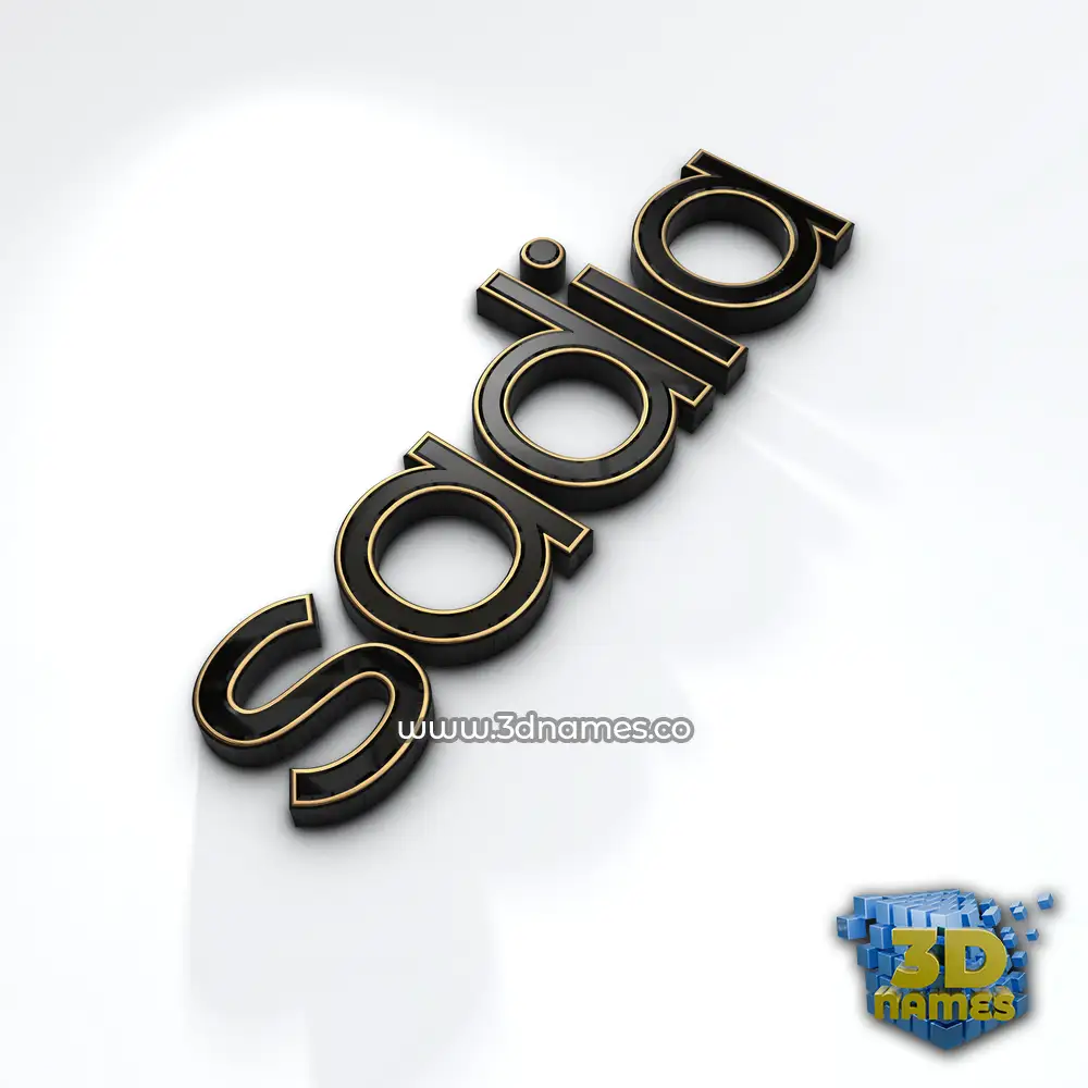 sadia in Black'n'White style - 3D name wallpaper