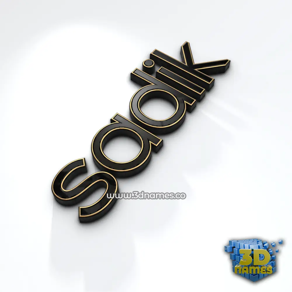 sadik in Black'n'White style - 3D name wallpaper