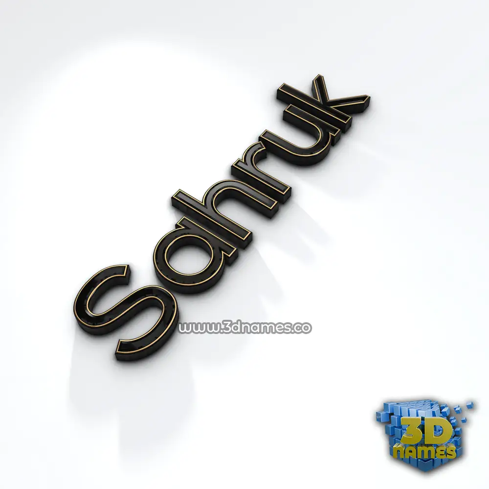 sahruk in Black'n'White style - 3D name wallpaper