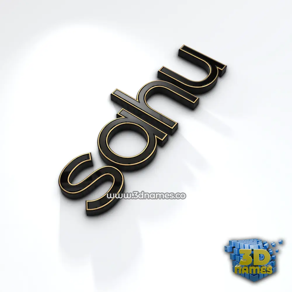 sahu in Black'n'White style - 3D name wallpaper