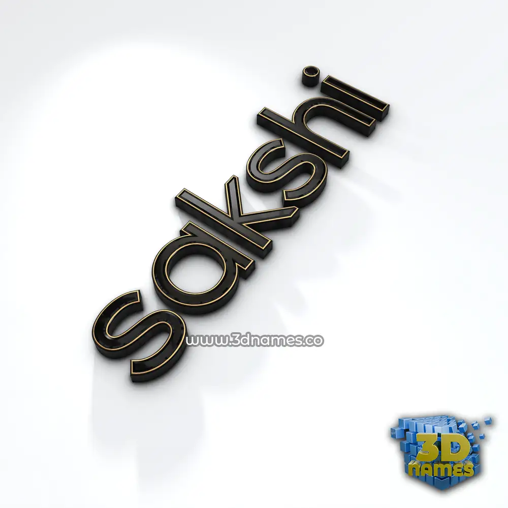 sakshi in Black'n'White style - 3D name wallpaper