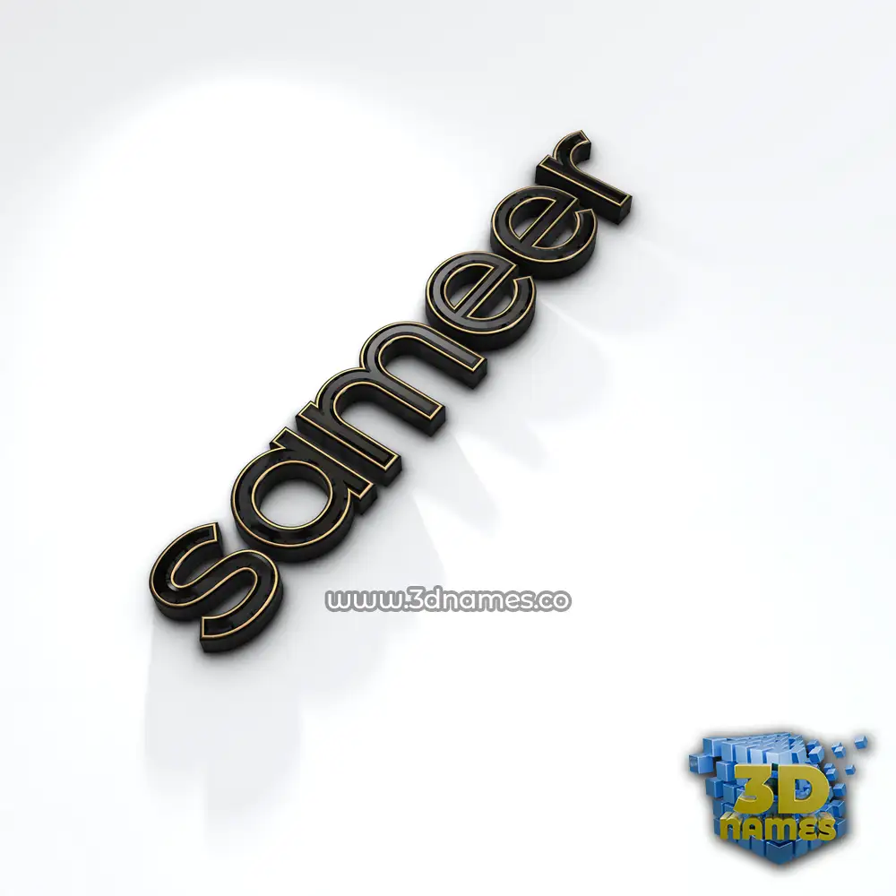 sameer in Black'n'White style - 3D name wallpaper