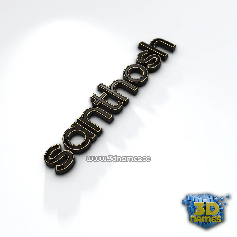 santhosh in Black'n'White style - 3D name wallpaper