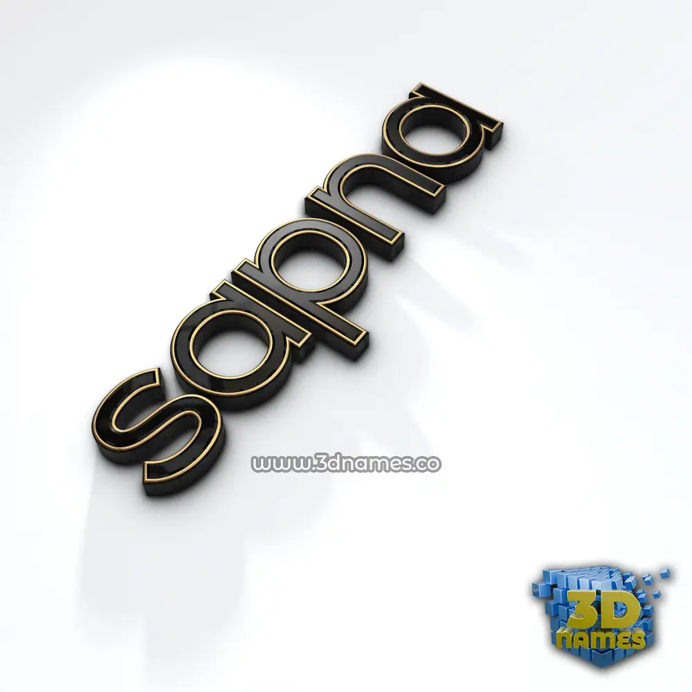 sapna in Black'n'White style - 3D name wallpaper