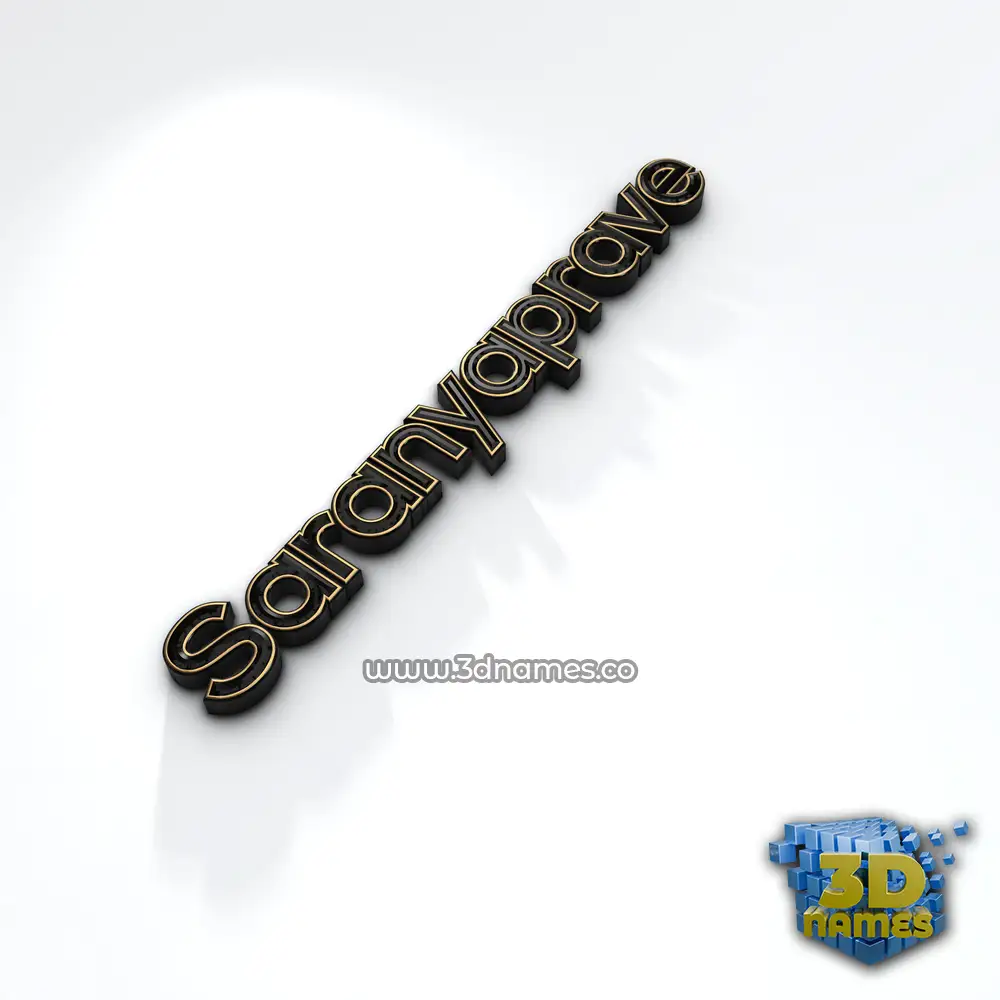 saranyaprave in Black'n'White style - 3D name wallpaper