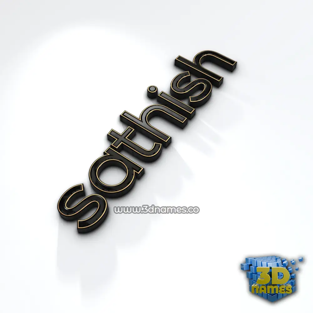 sathish in Black'n'White style - 3D name wallpaper