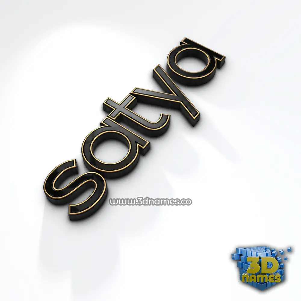 satya in Black'n'White style - 3D name wallpaper