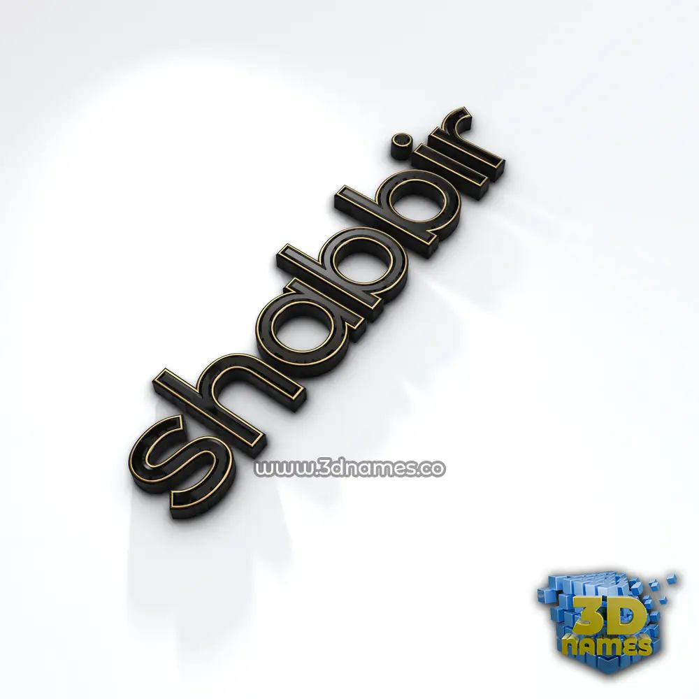 shabbir in Black'n'White style - 3D name wallpaper