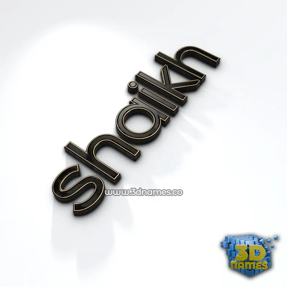 shaikh in Black'n'White style - 3D name wallpaper