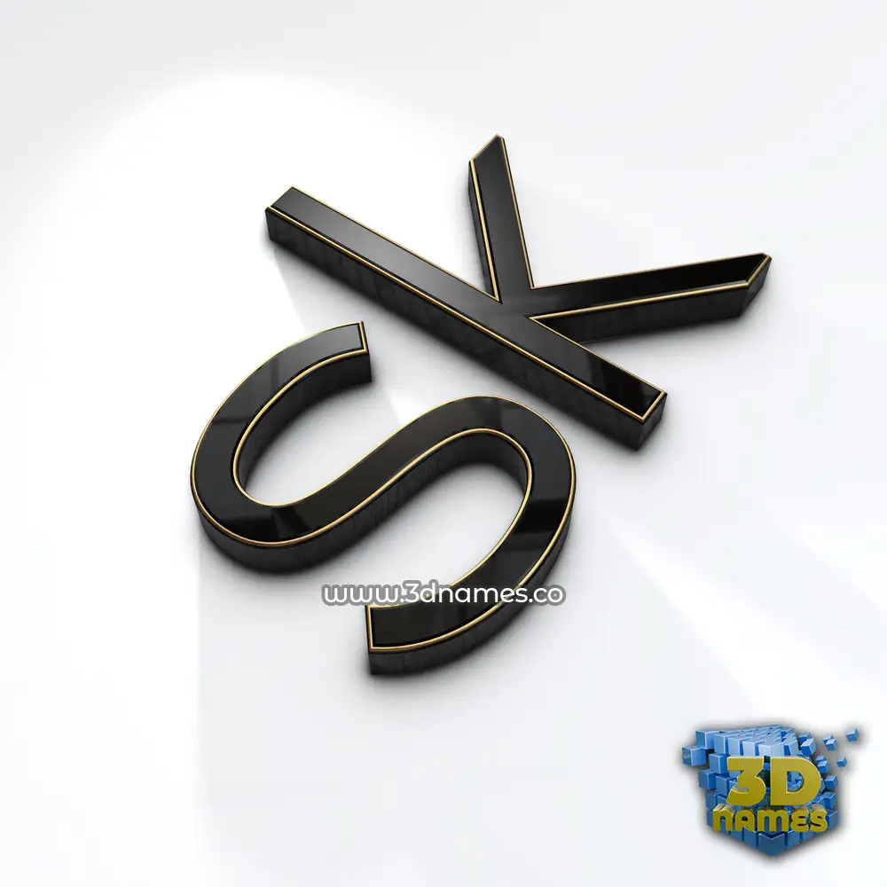 sk in Black'n'White style - 3D name wallpaper