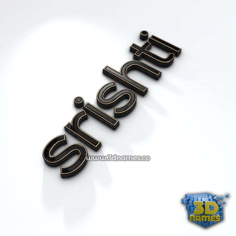srishti in Black'n'White style - 3D name wallpaper