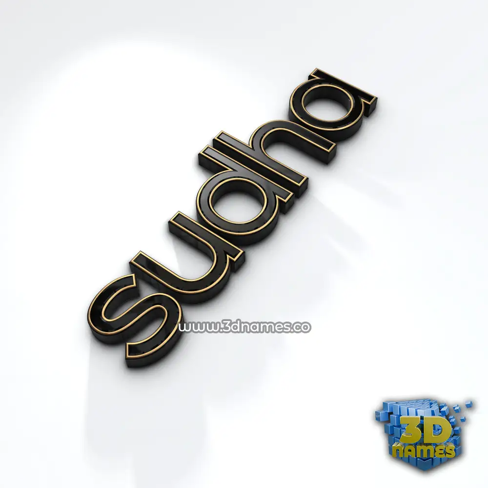 sudha in Black'n'White style - 3D name wallpaper