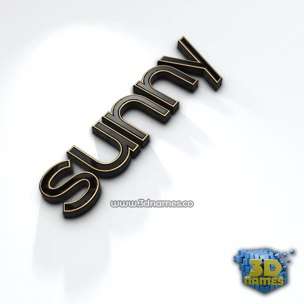 sunny in Black'n'White style - 3D name wallpaper