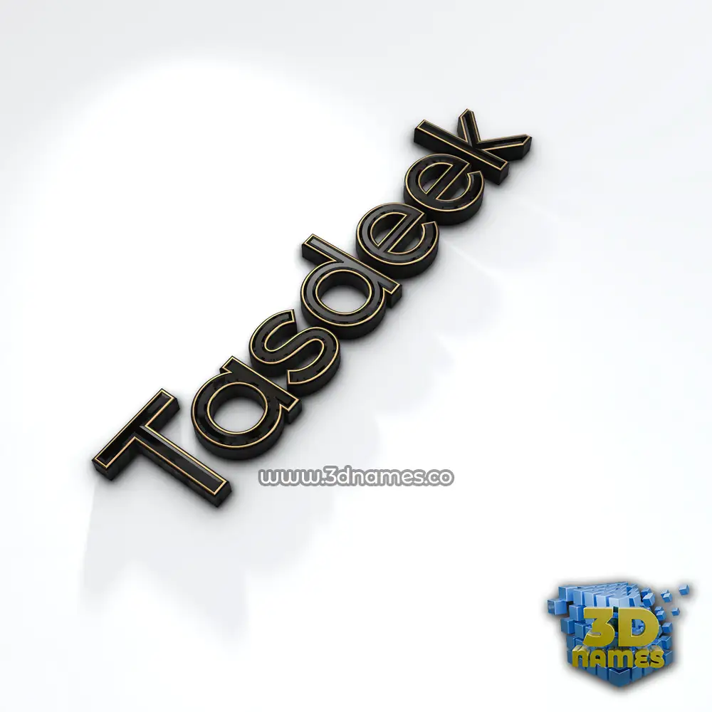 tasdeek in Black'n'White style - 3D name wallpaper