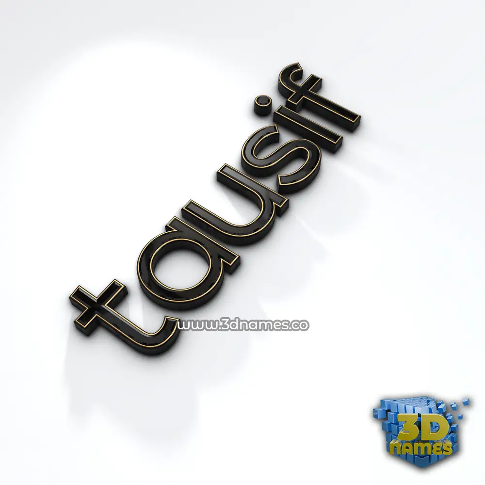 tausif in Black'n'White style - 3D name wallpaper