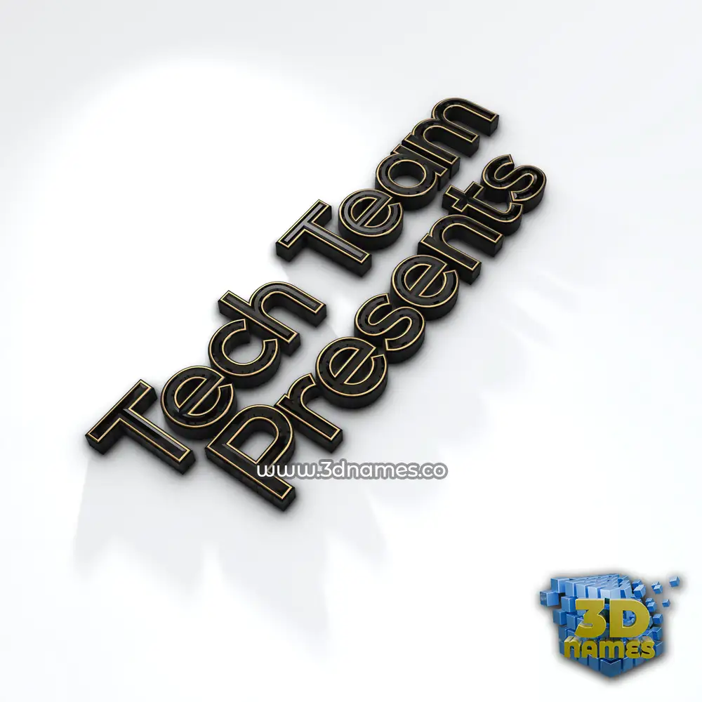 tech team presents in Black'n'White style - 3D name wallpaper