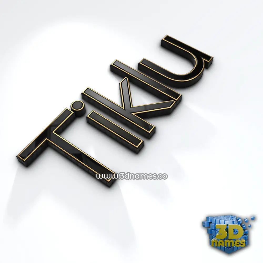 tiklu in Black'n'White style - 3D name wallpaper