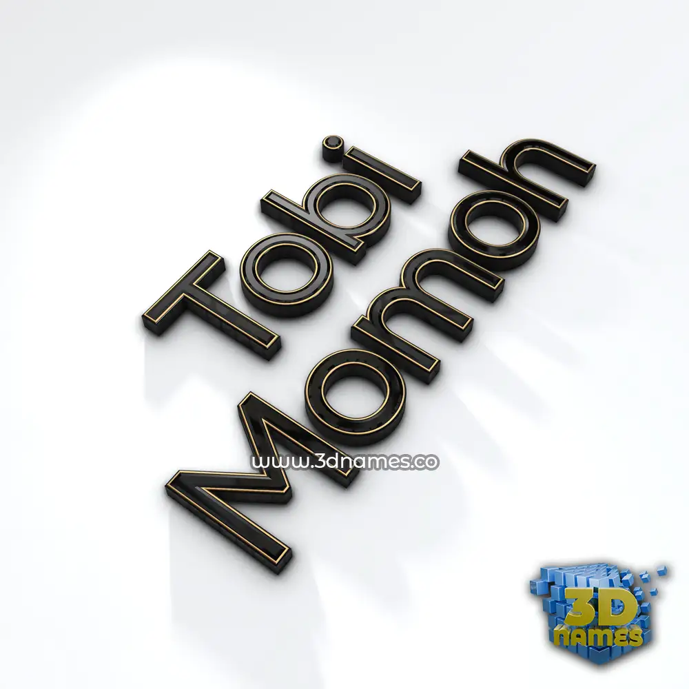tobi momoh in Black'n'White style - 3D name wallpaper