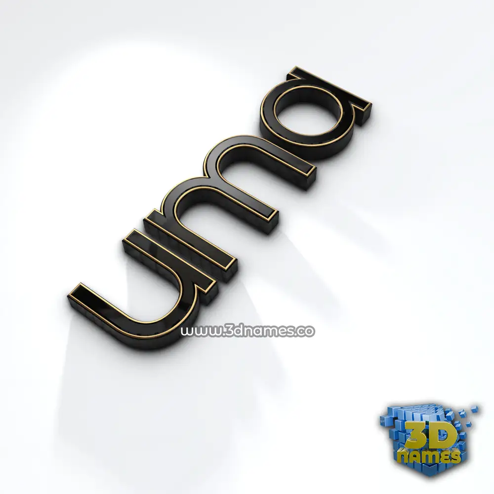 uma in Black'n'White style - 3D name wallpaper