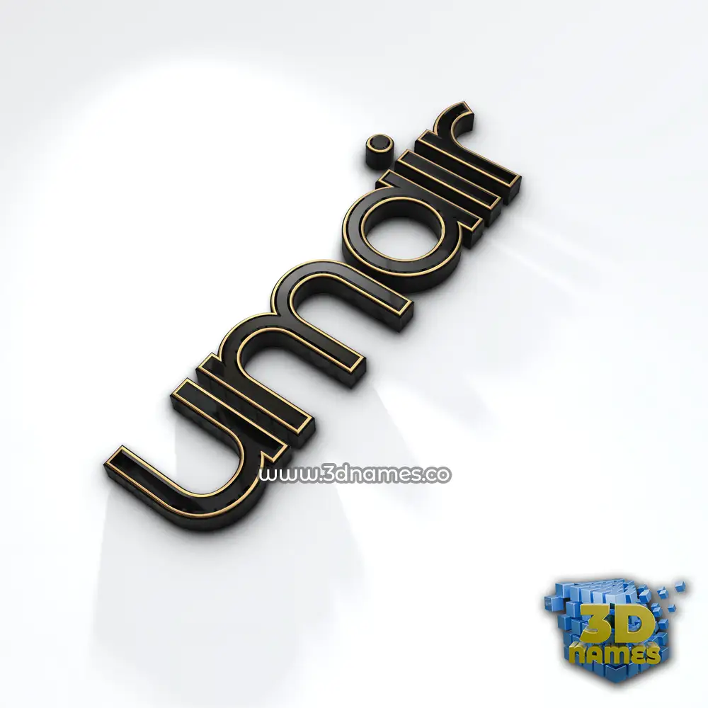 umair in Black'n'White style - 3D name wallpaper