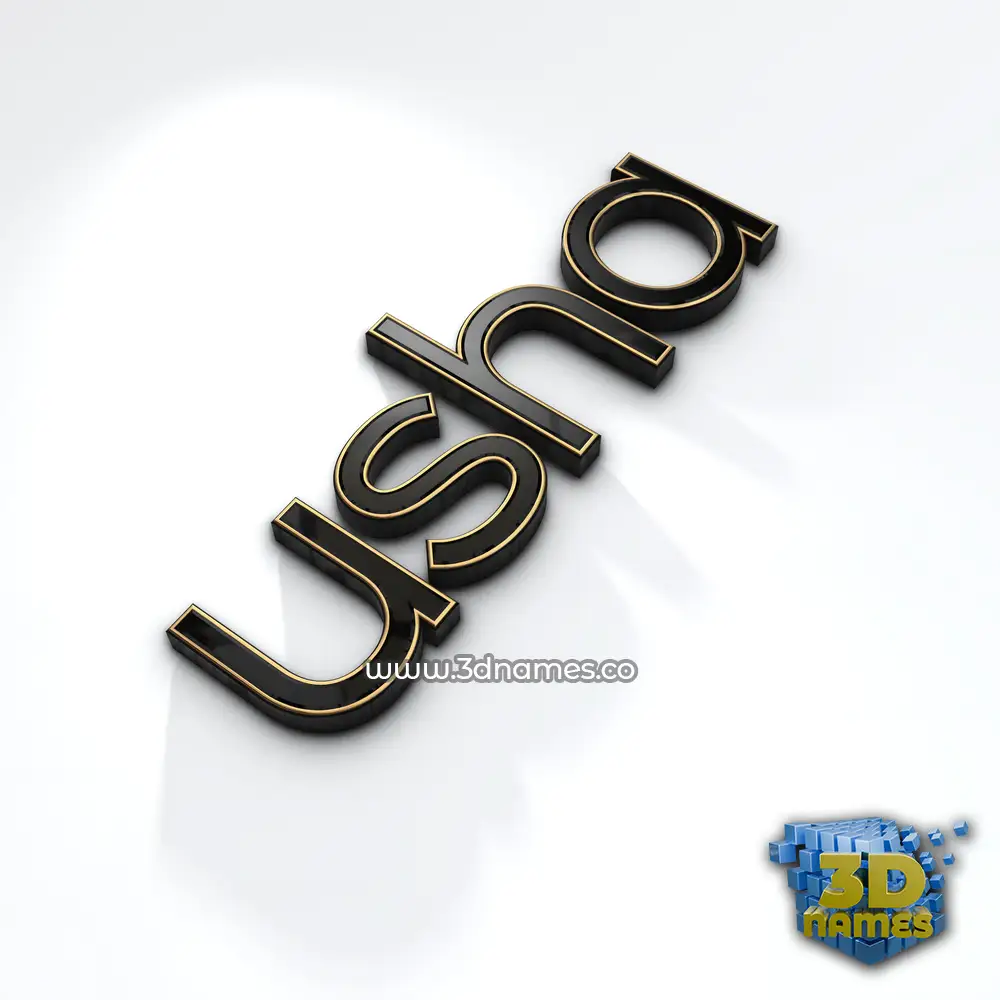 usha in Black'n'White style - 3D name wallpaper