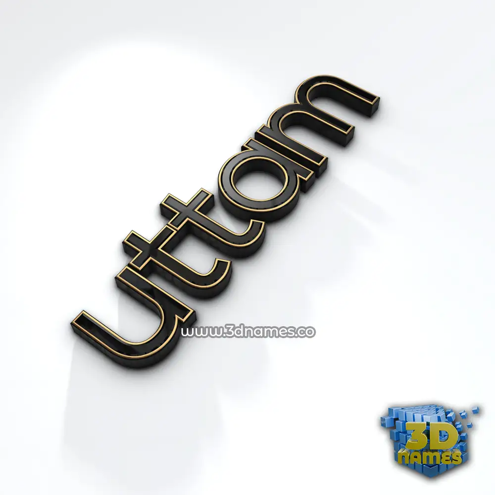 uttam in Black'n'White style - 3D name wallpaper
