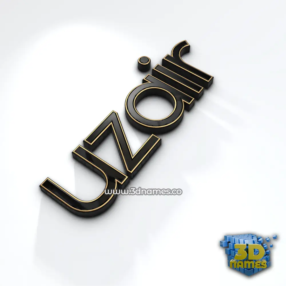uzair in Black'n'White style - 3D name wallpaper