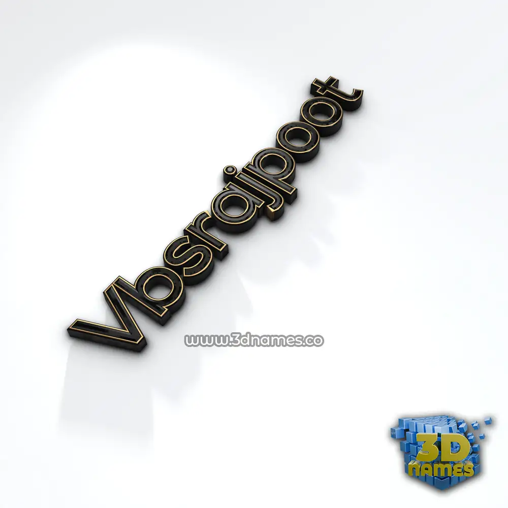 vbsrajpoot in Black'n'White style - 3D name wallpaper