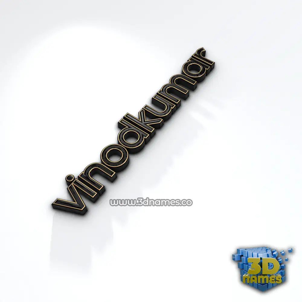 vinodkumar in Black'n'White style - 3D name wallpaper