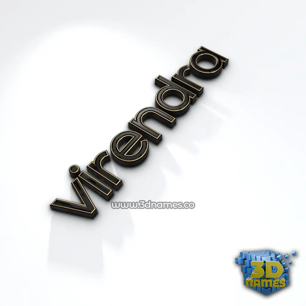 virendra in Black'n'White style - 3D name wallpaper
