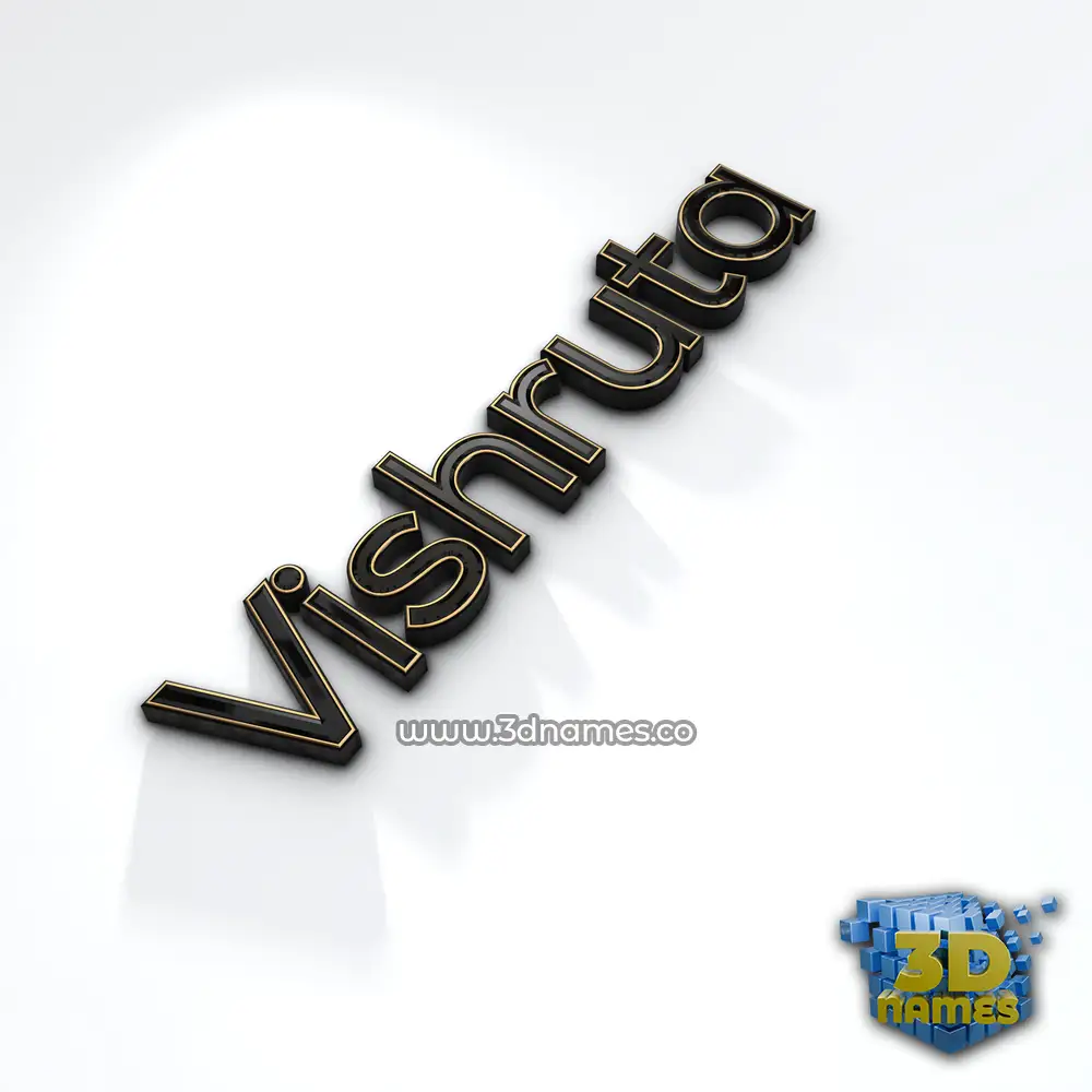 vishruta in Black'n'White style - 3D name wallpaper