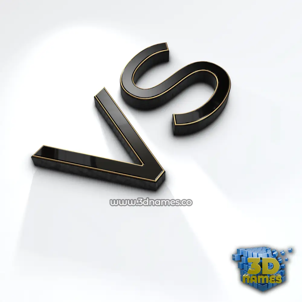 vs in Black'n'White style - 3D name wallpaper