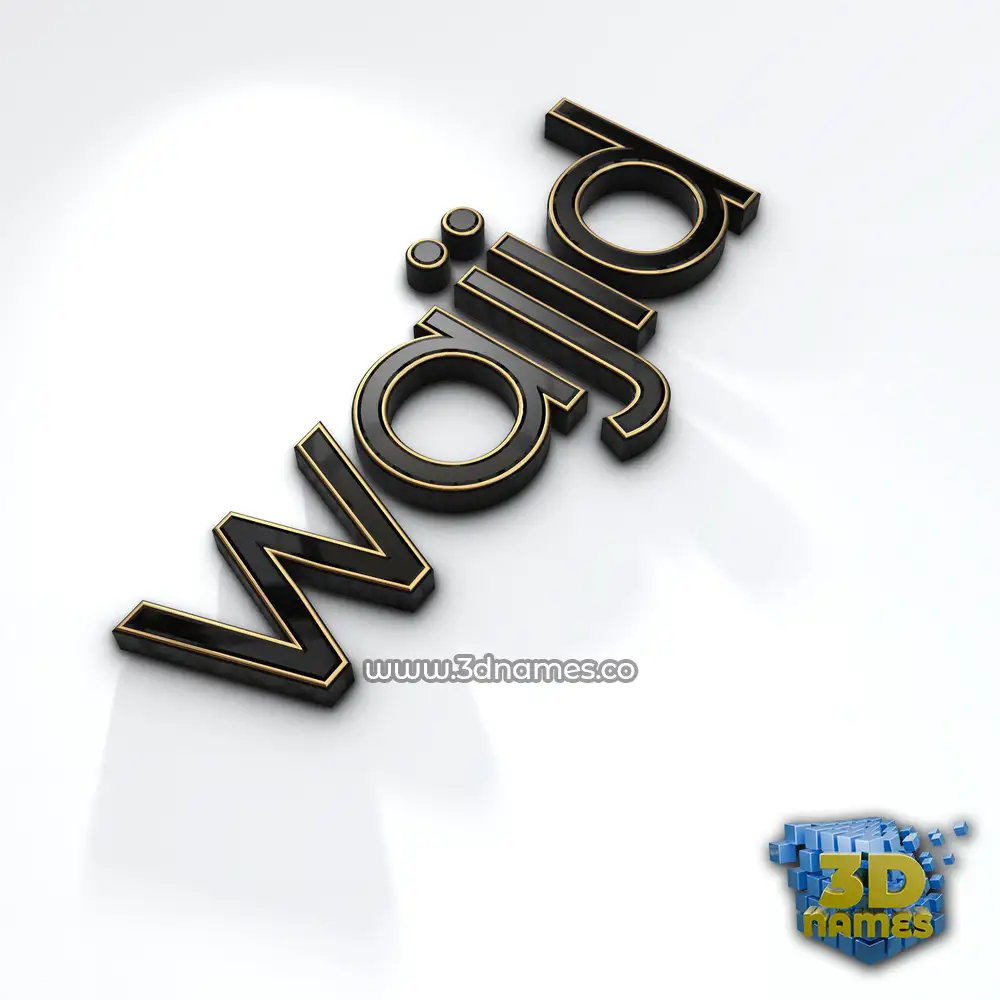 wajid in Black'n'White style - 3D name wallpaper