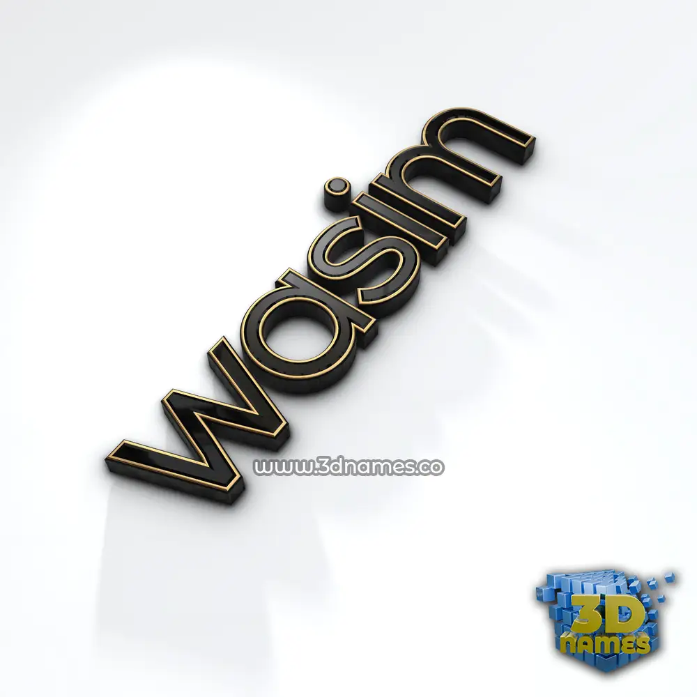 wasim in Black'n'White style - 3D name wallpaper