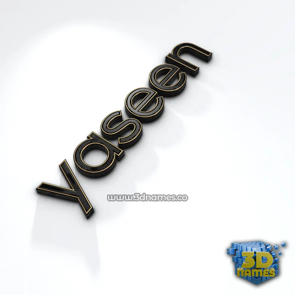 yaseen in Black'n'White style - 3D name wallpaper