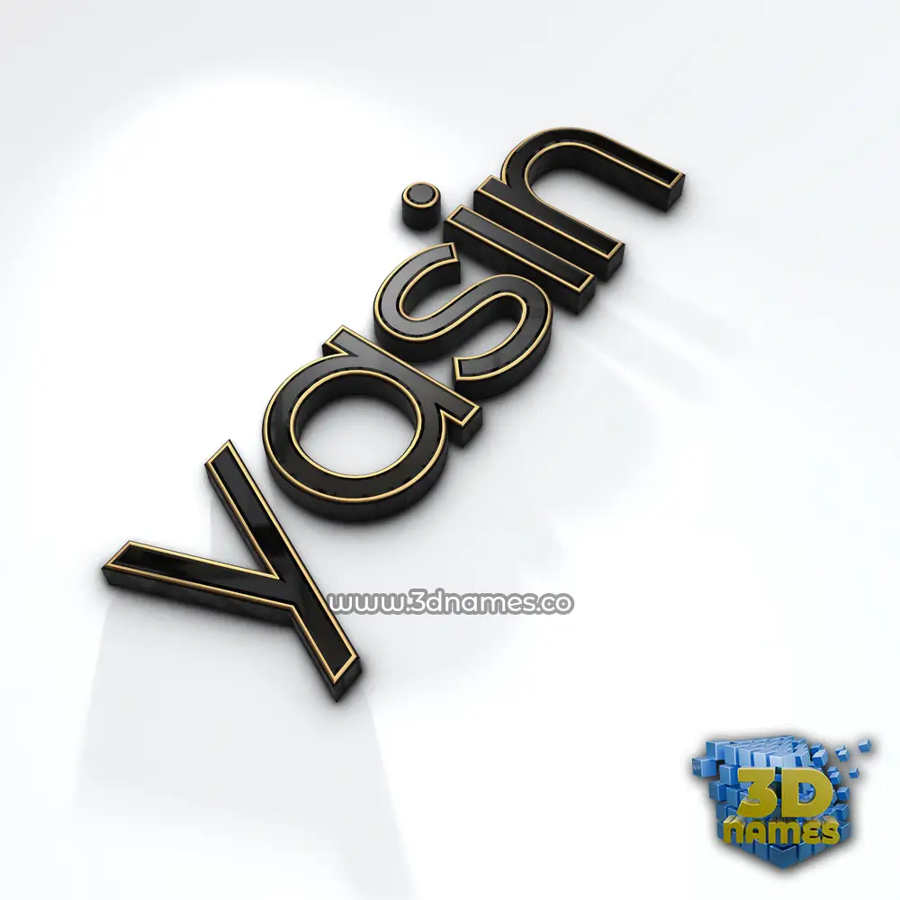 yasin in Black'n'White style - 3D name wallpaper