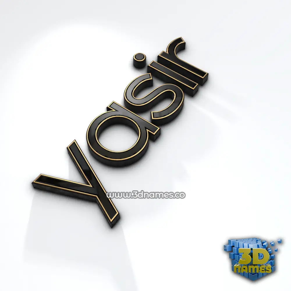 yasir in Black'n'White style - 3D name wallpaper