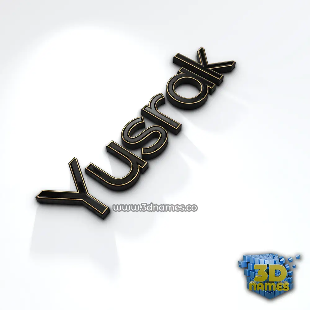 yusrak in Black'n'White style - 3D name wallpaper