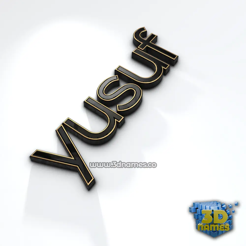 yusuf in Black'n'White style - 3D name wallpaper