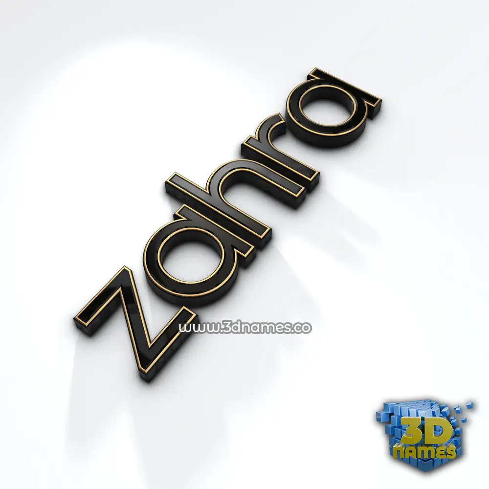 zahra in Black'n'White style - 3D name wallpaper