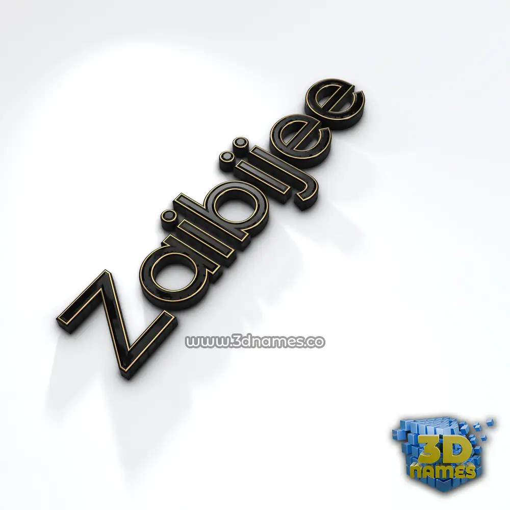 zaibijee in Black'n'White style - 3D name wallpaper