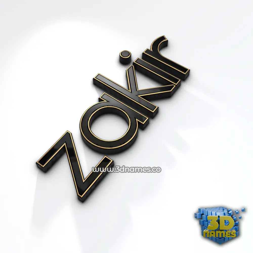 zakir in Black'n'White style - 3D name wallpaper