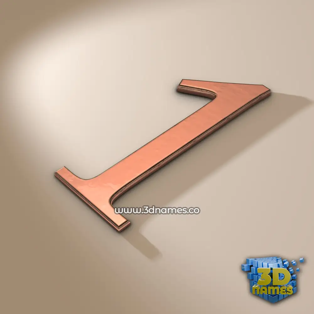 1 in Rose Gold style - 3D name wallpaper