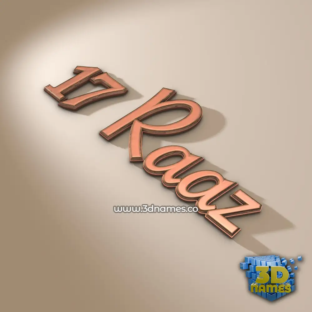 17 raaz in Rose Gold style - 3D name wallpaper