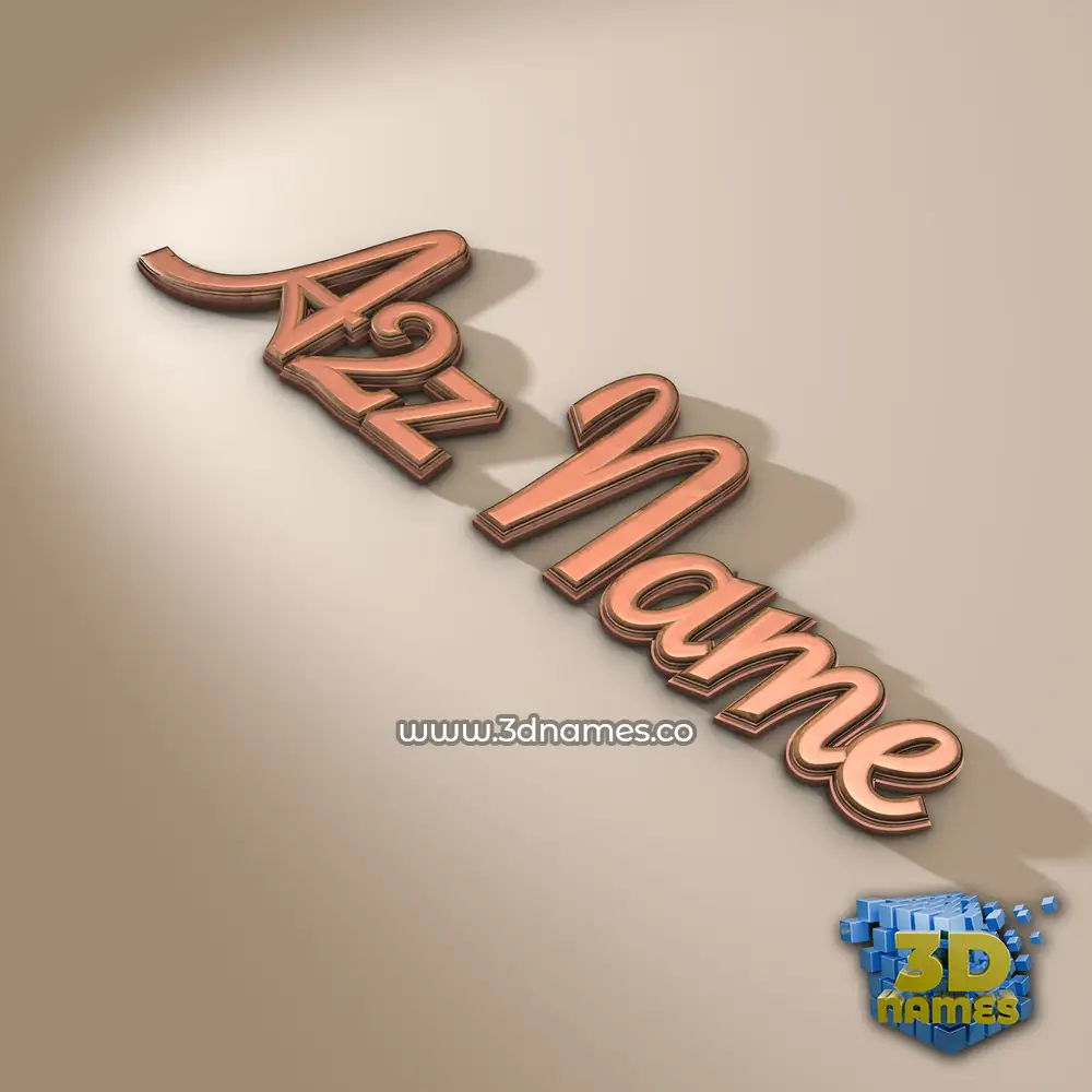 a2z name in Rose Gold style - 3D name wallpaper