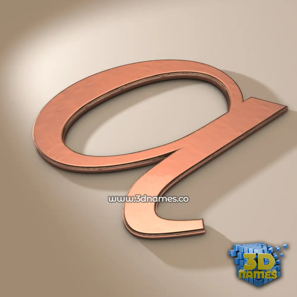 a in Rose Gold style - 3D name wallpaper